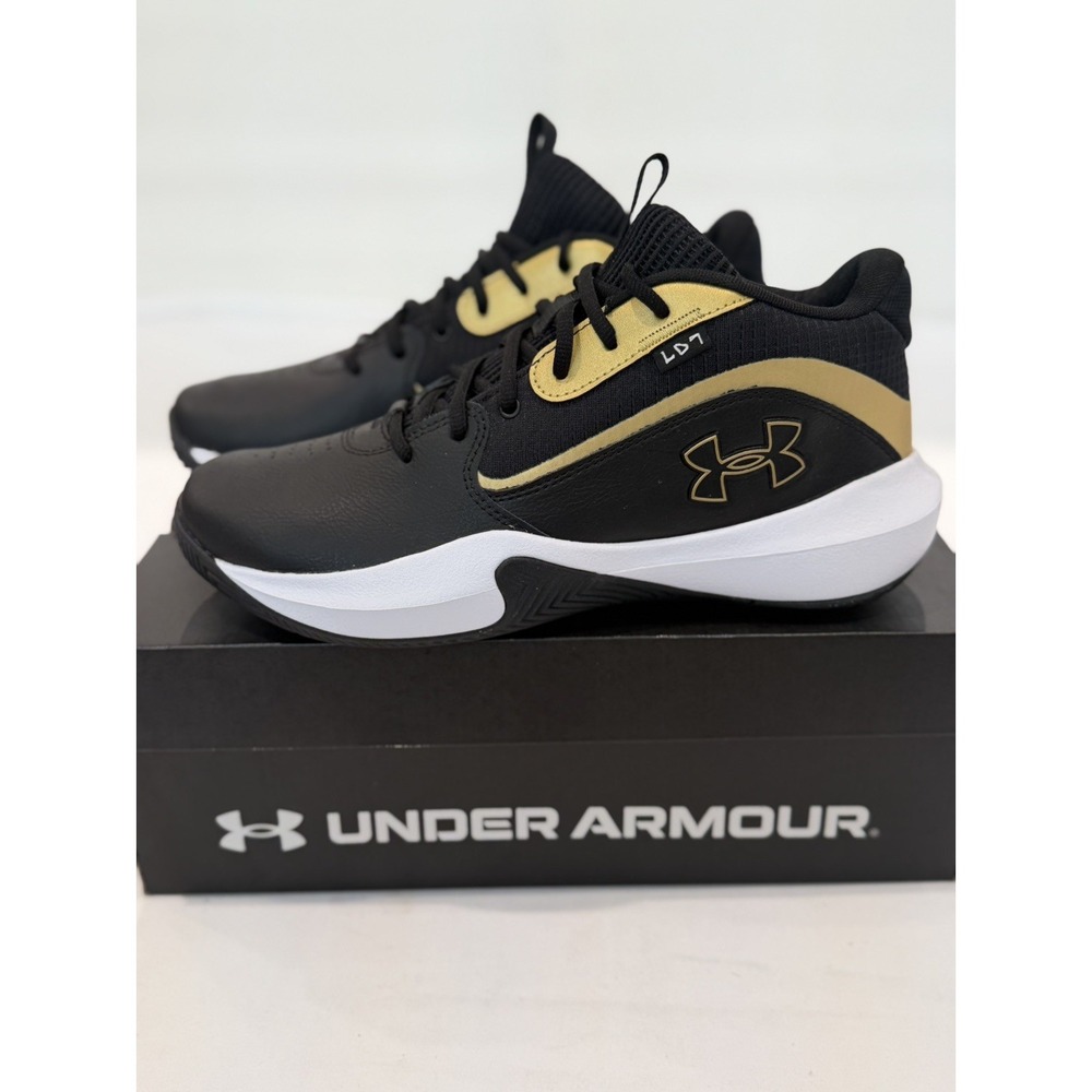 Under Armour UA Lockdown 7 Basketball Shoes Mens 10 women's 11.5 Black Gold snea
